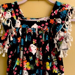 Hello Kitty Black Floral Kids Dress